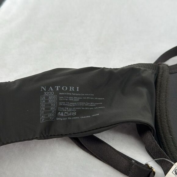 Natori Bra Wm 32DD (E) Avail Dark Gray Underwire Sheer Lace Pretty - Picture 7 of 8